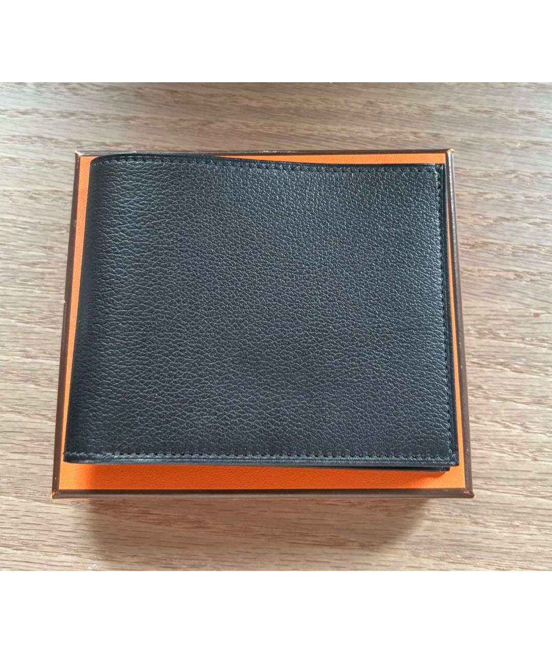 HERMES Черный кожаный кошелек, фото 8