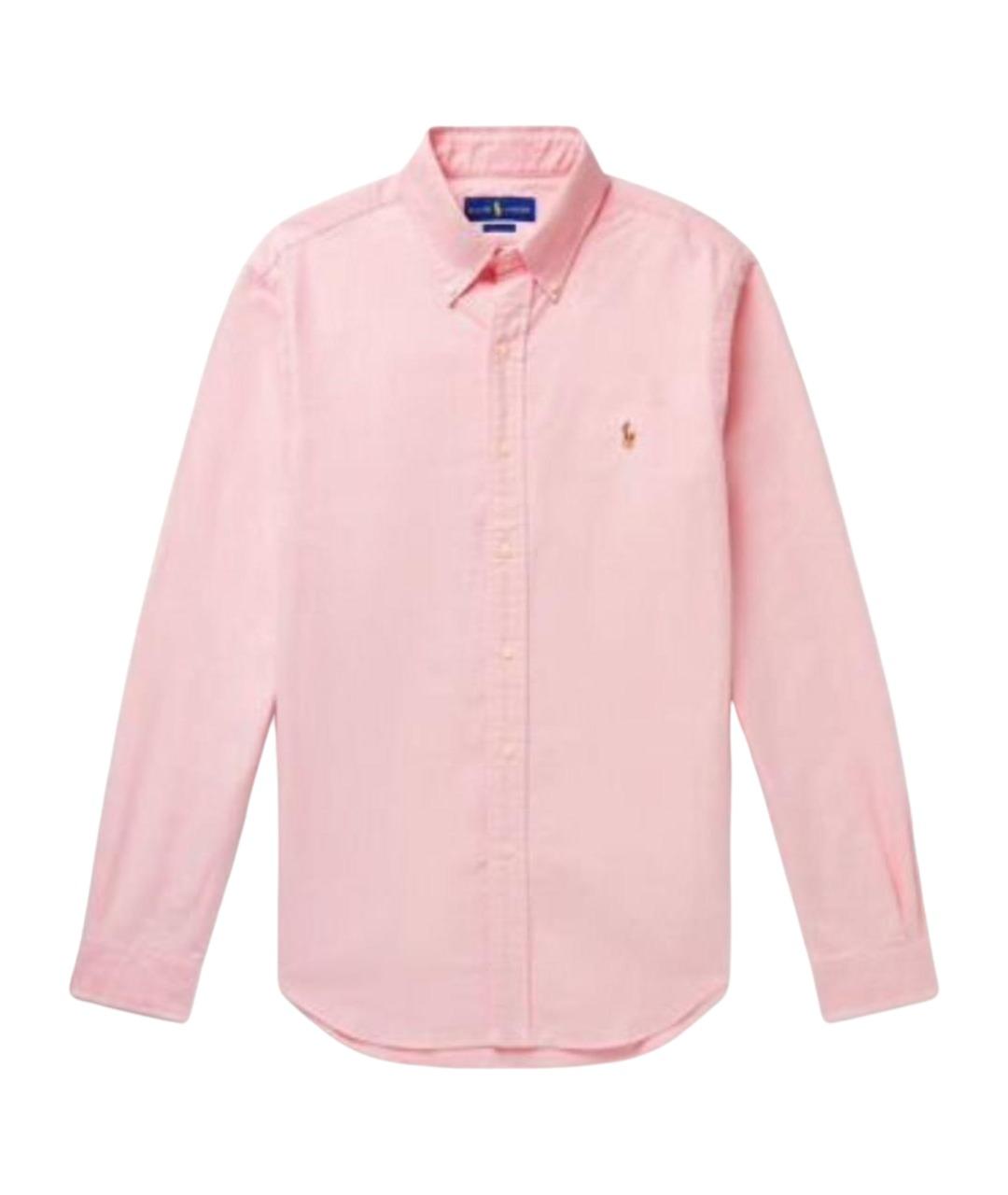RALPH LAUREN Розовая хлопковая классическая рубашка, фото 1