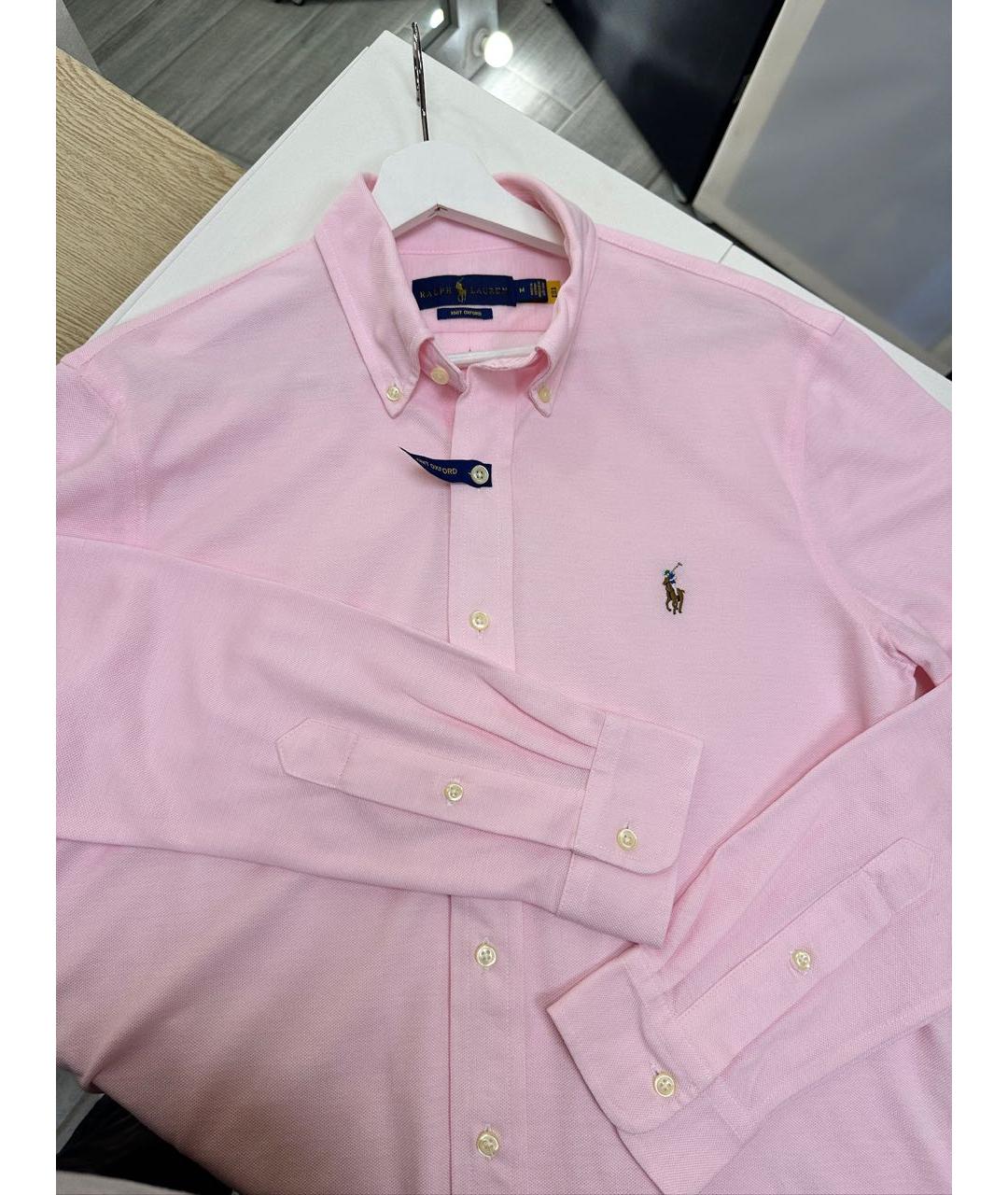 RALPH LAUREN Розовая хлопковая классическая рубашка, фото 4