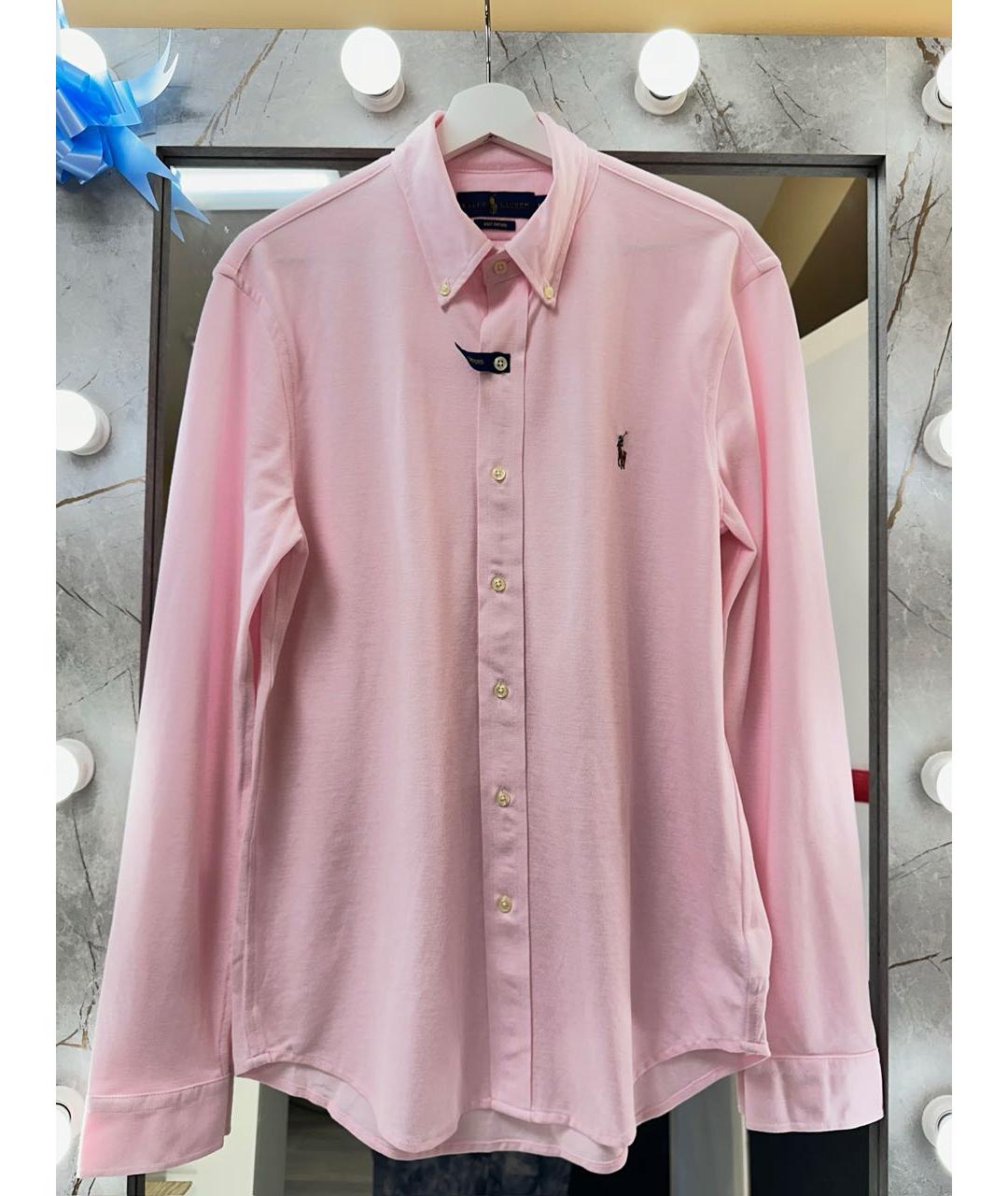 RALPH LAUREN Розовая хлопковая классическая рубашка, фото 3