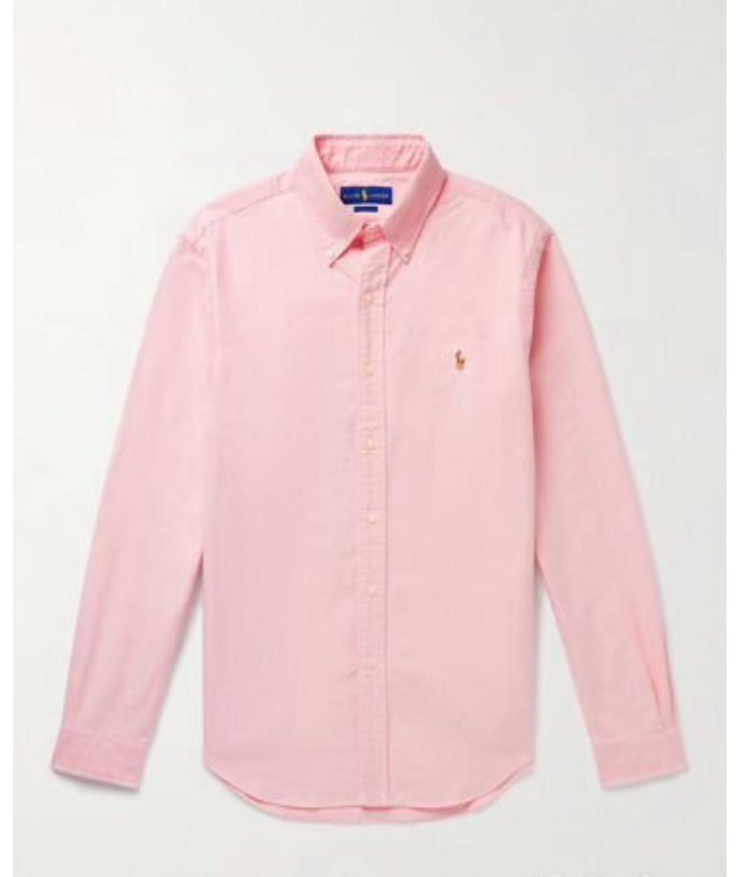 RALPH LAUREN Розовая хлопковая классическая рубашка, фото 8