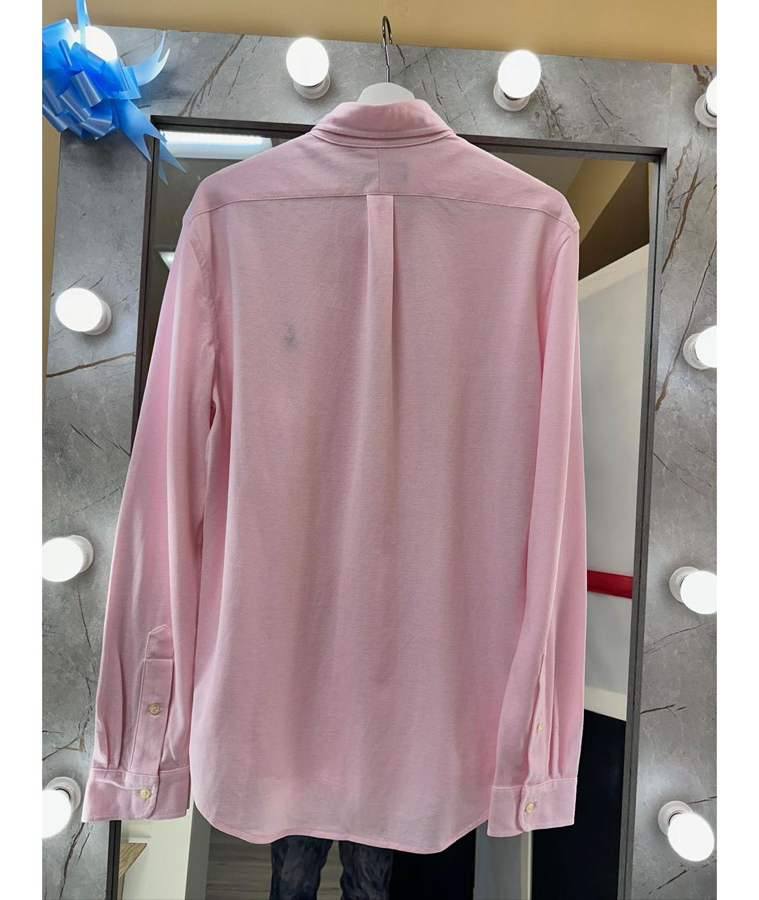 RALPH LAUREN Розовая хлопковая классическая рубашка, фото 2