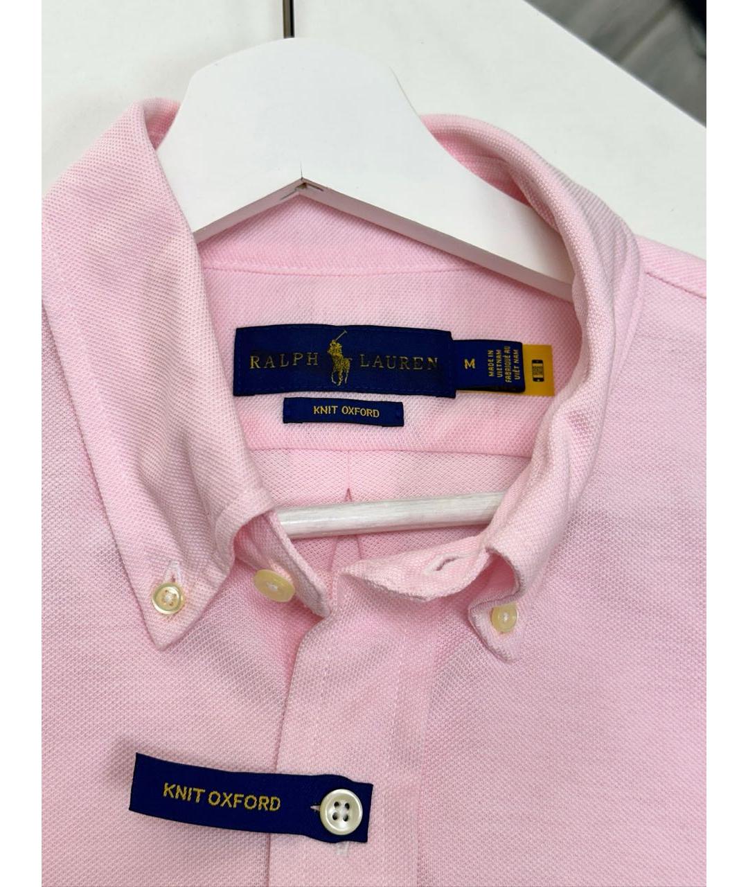 RALPH LAUREN Розовая хлопковая классическая рубашка, фото 6