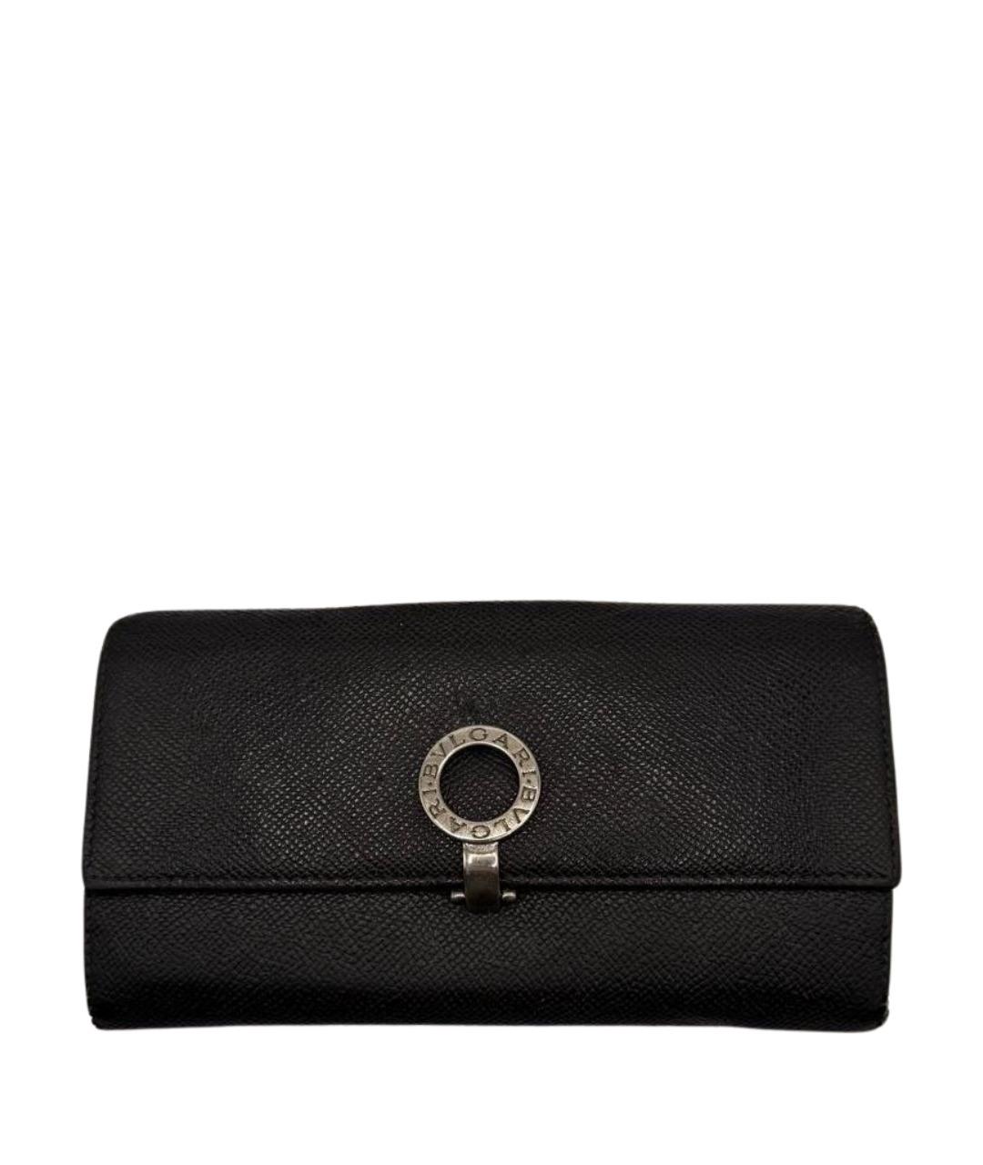 BVLGARI Черный кожаный кошелек, фото 1