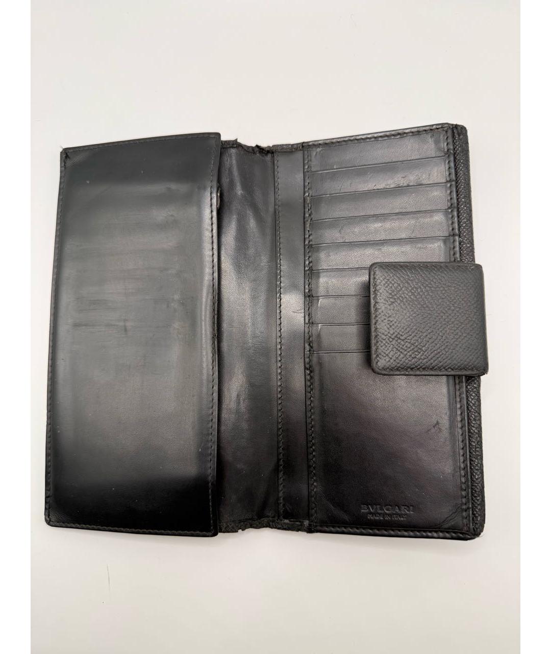 BVLGARI Черный кожаный кошелек, фото 4