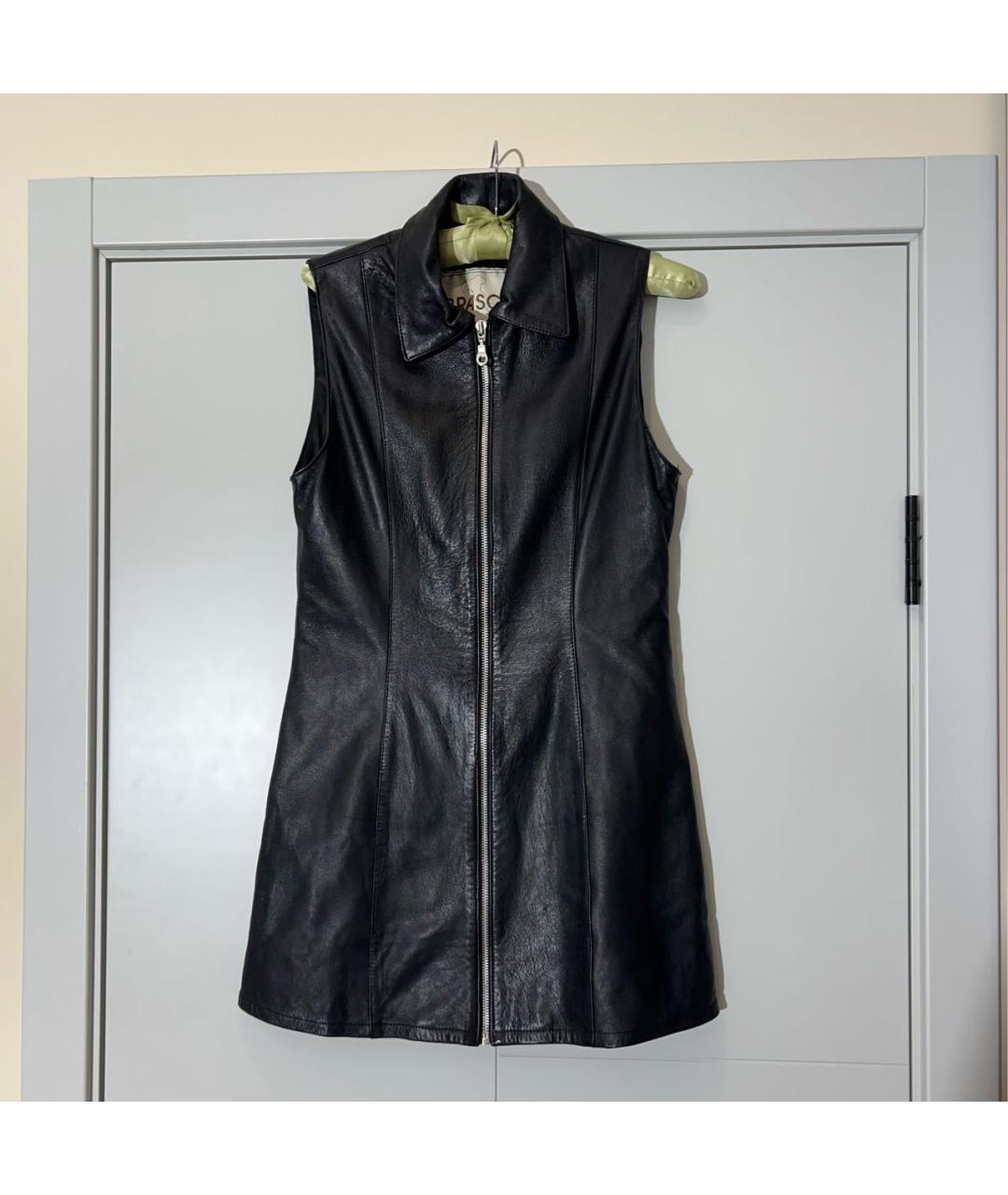 BRASCHI Черное кожаное повседневное платье, фото 9