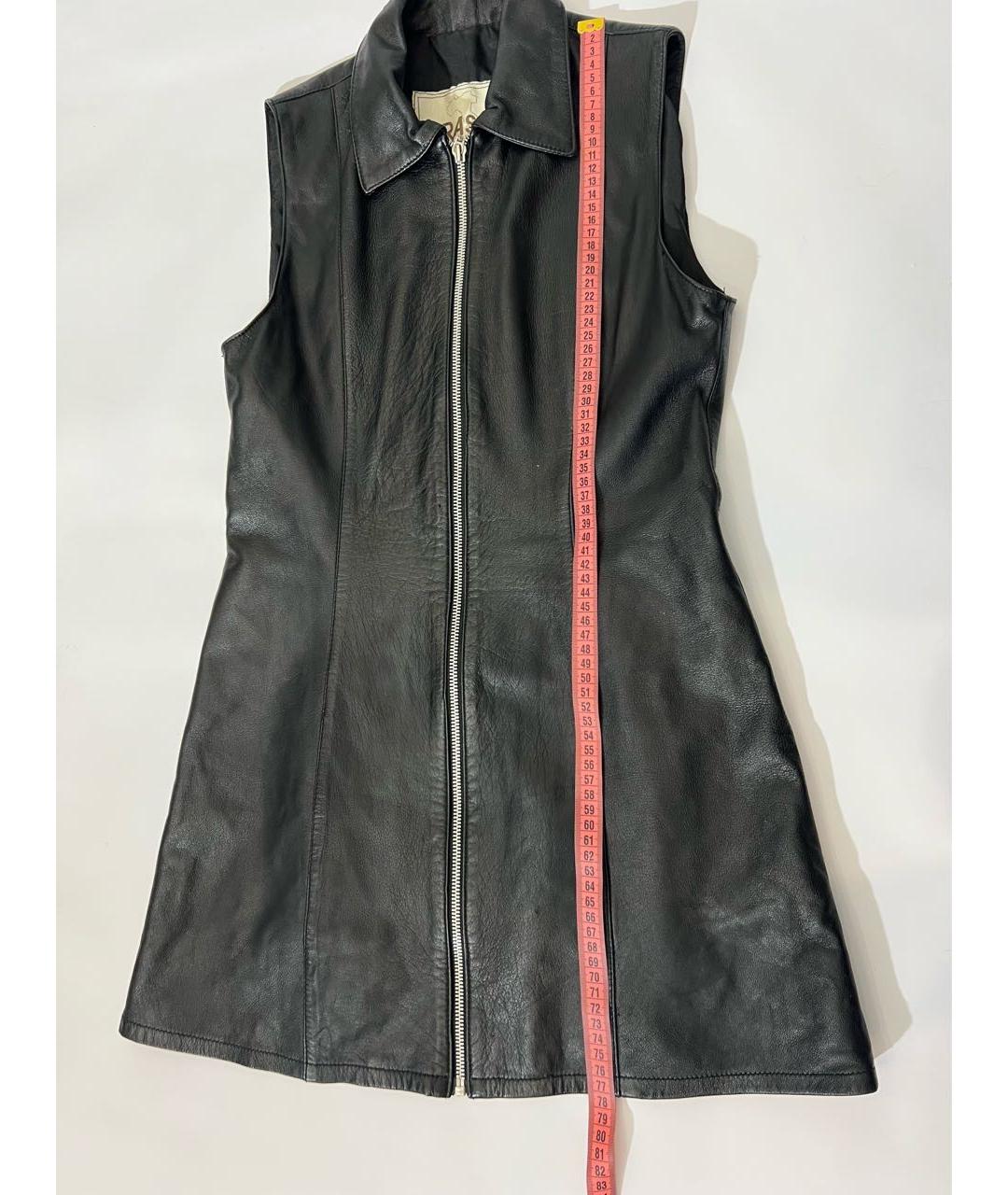 BRASCHI Черное кожаное повседневное платье, фото 7