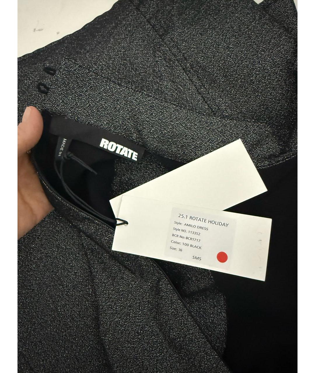 ROTATE Черное коктейльное платье, фото 7