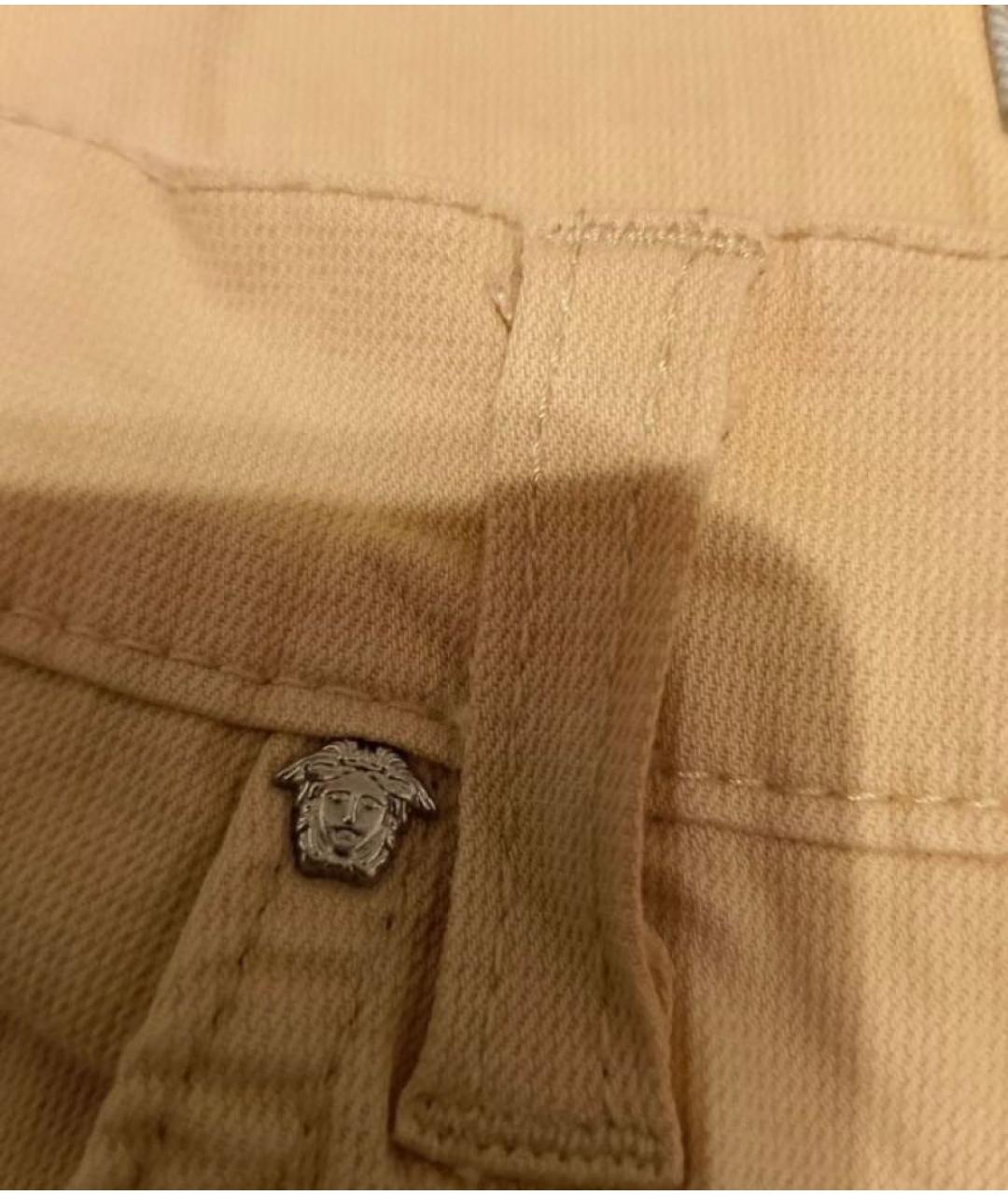 VERSACE JEANS COUTURE Бежевые хлопко-эластановые повседневные брюки, фото 3