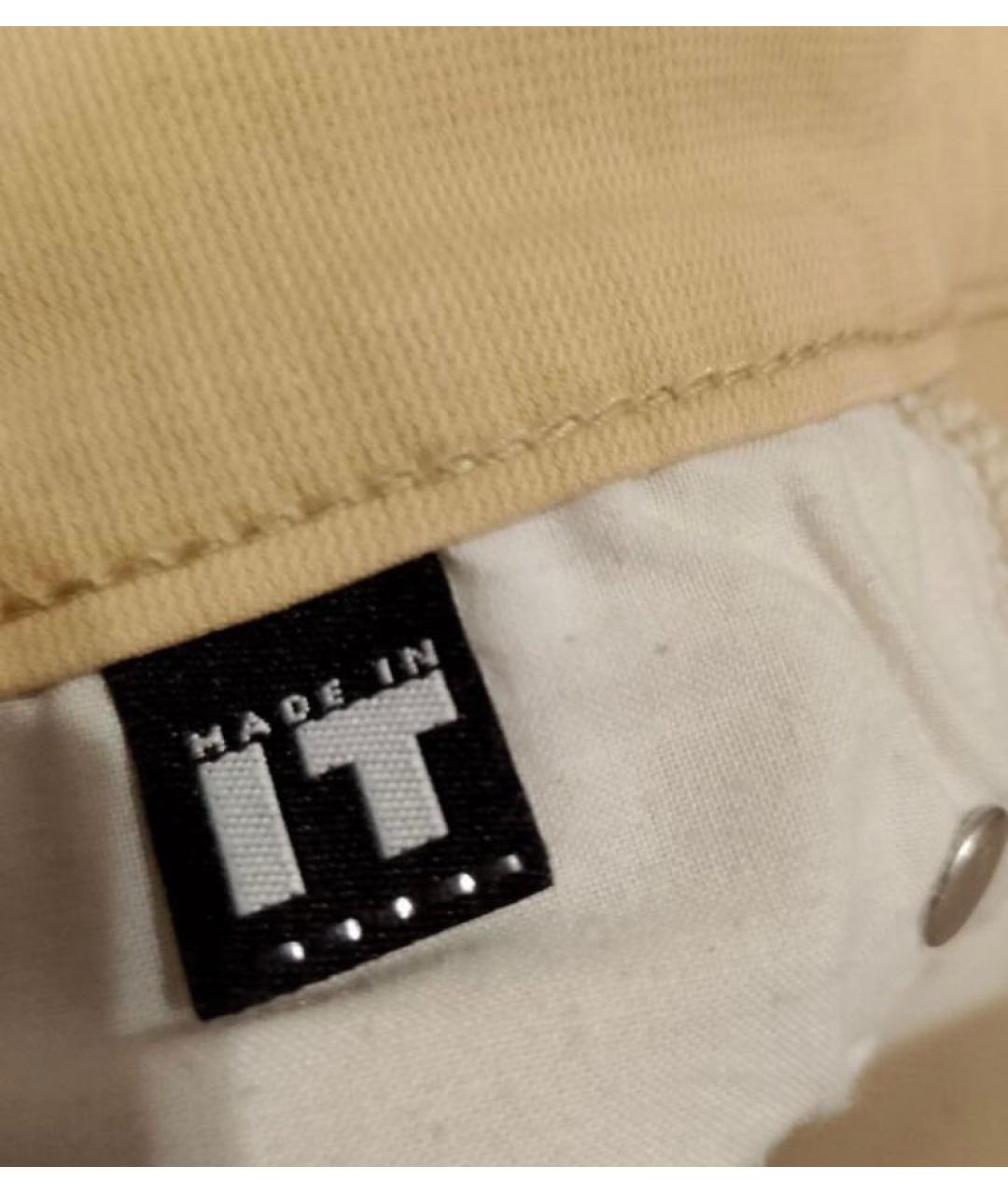 VERSACE JEANS COUTURE Бежевые хлопко-эластановые повседневные брюки, фото 6