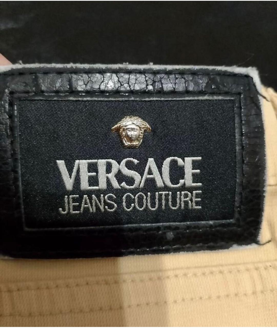 VERSACE JEANS COUTURE Бежевые хлопко-эластановые повседневные брюки, фото 7