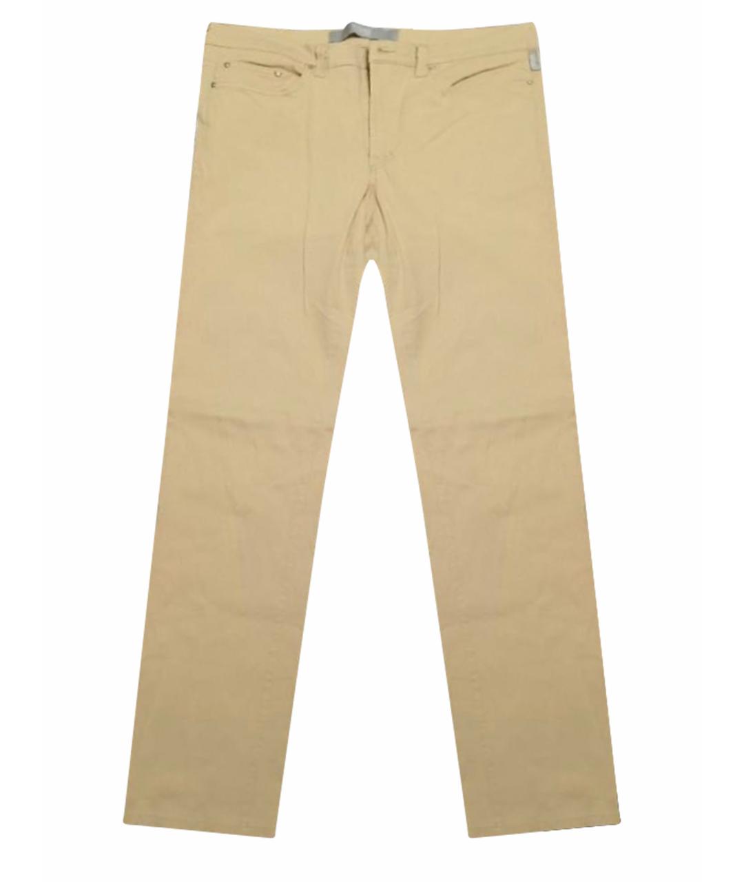 VERSACE JEANS COUTURE Бежевые хлопко-эластановые повседневные брюки, фото 1
