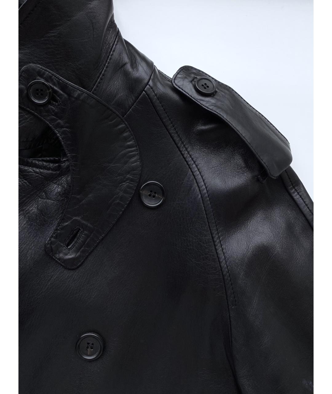 GUCCI Черный кожаный тренч / плащ, фото 8