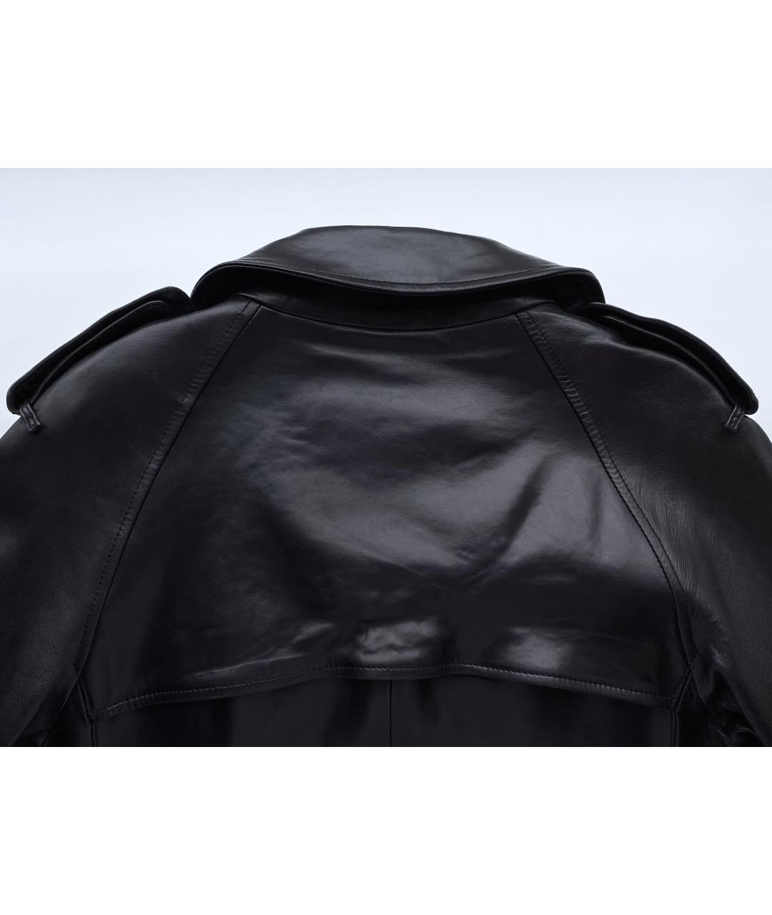 GUCCI Черный кожаный тренч / плащ, фото 6