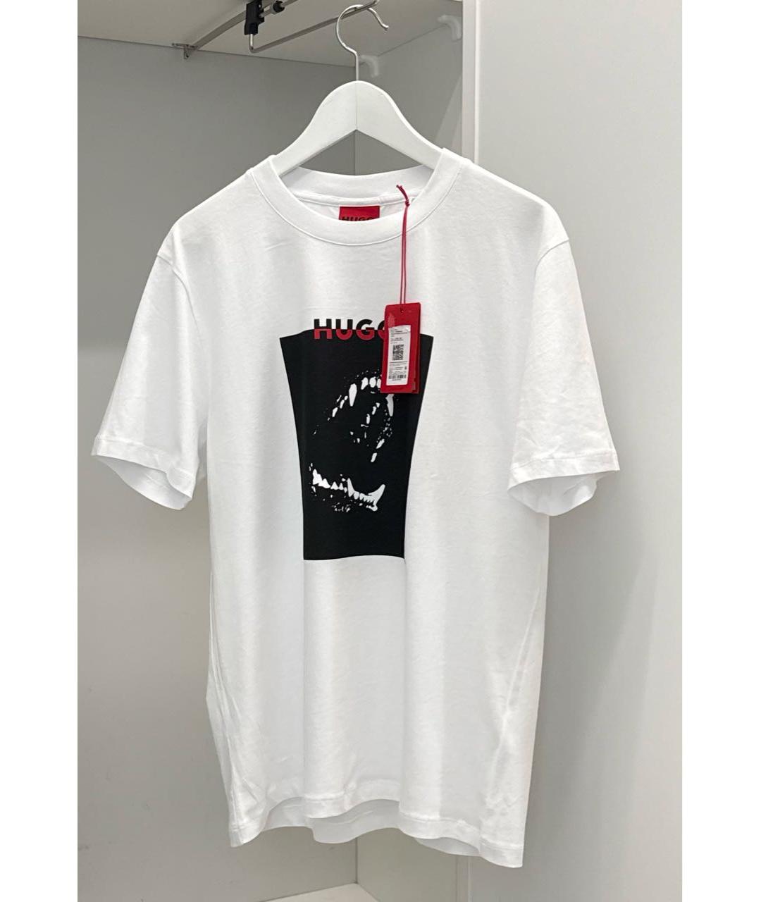 HUGO BOSS Белая хлопковая футболка, фото 3