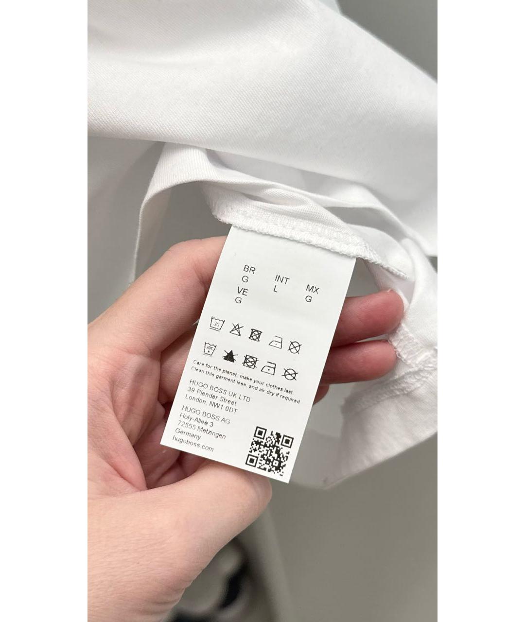 HUGO BOSS Белая хлопковая футболка, фото 5