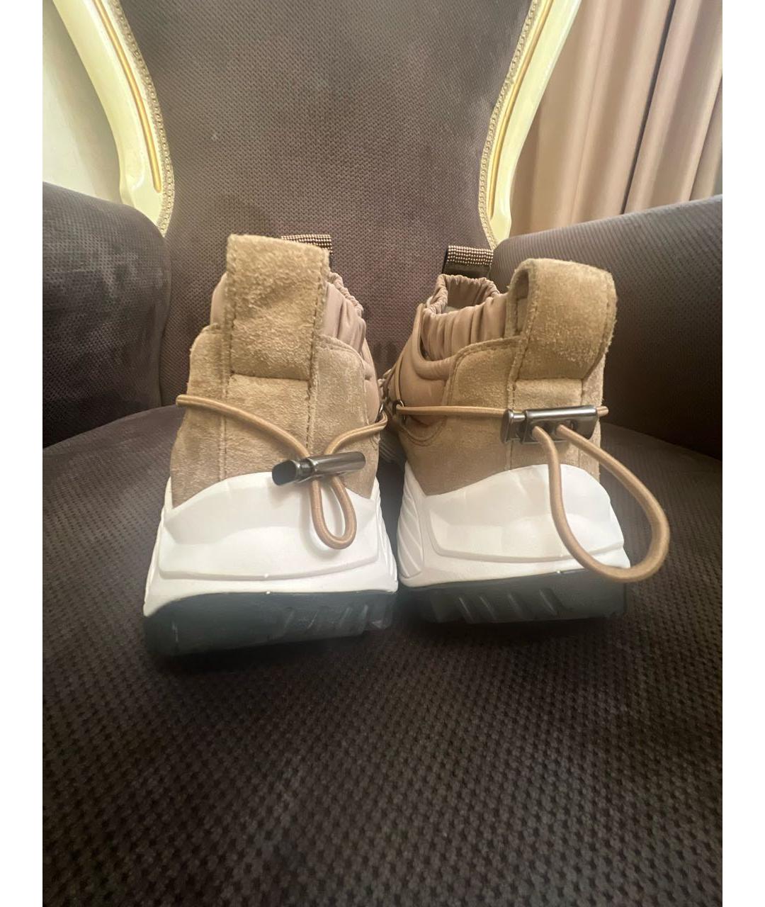 BRUNELLO CUCINELLI Бежевые замшевые кроссовки, фото 4