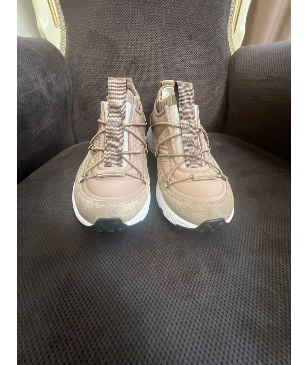 BRUNELLO CUCINELLI Бежевые замшевые кроссовки, фото 2