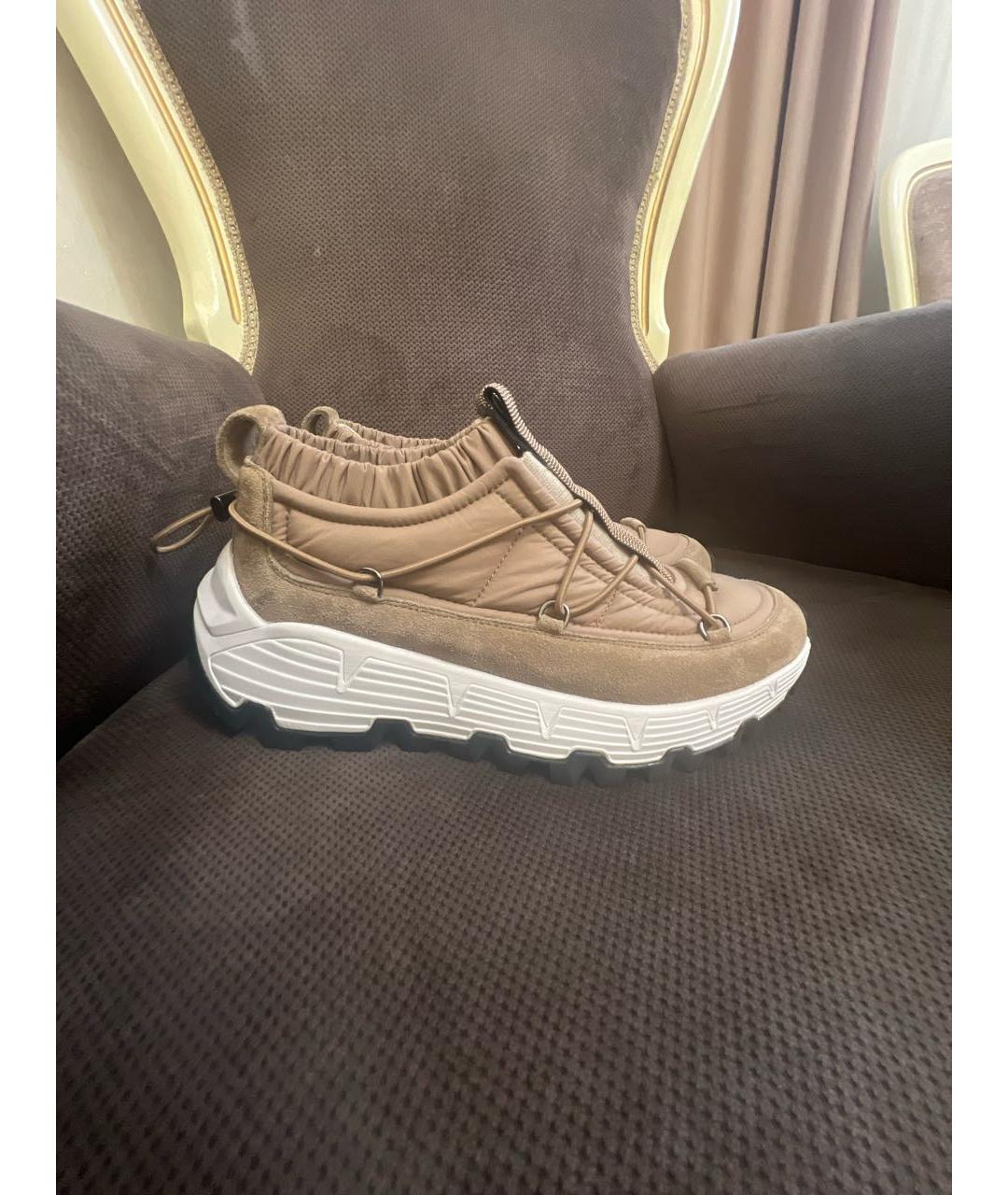 BRUNELLO CUCINELLI Бежевые замшевые кроссовки, фото 5