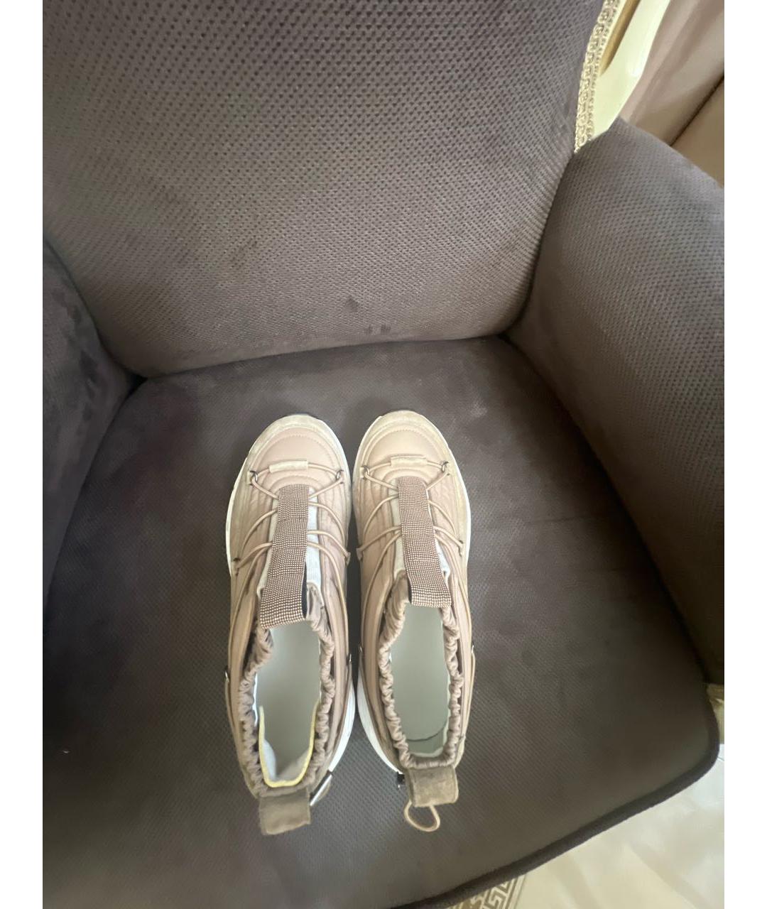 BRUNELLO CUCINELLI Бежевые замшевые кроссовки, фото 3
