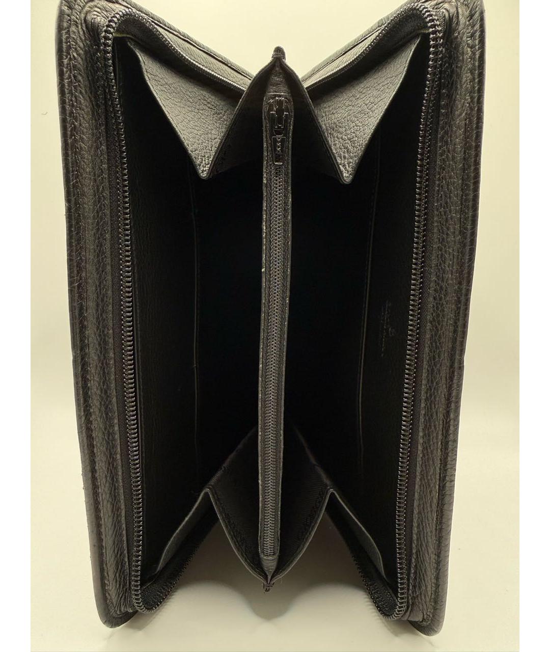 GIORGIO ARMANI Черная кожаная барсетка, фото 4