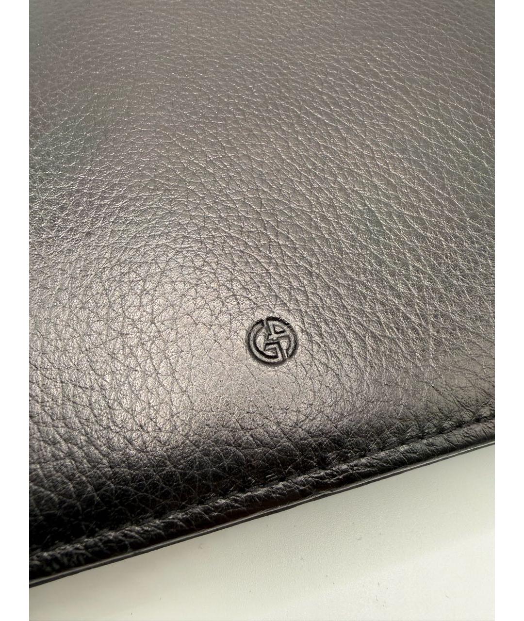 GIORGIO ARMANI Черная кожаная барсетка, фото 3