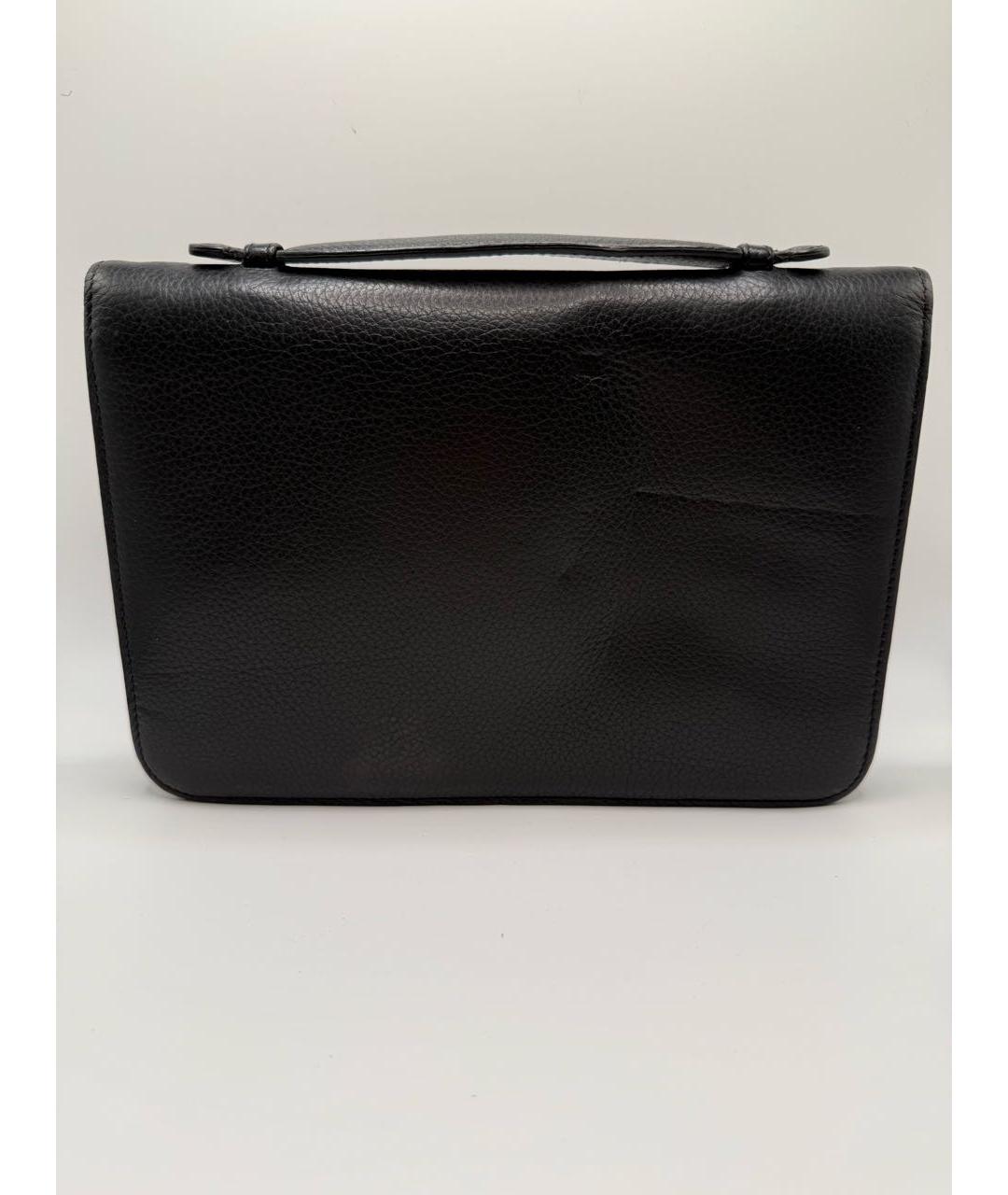 GIORGIO ARMANI Черная кожаная барсетка, фото 2