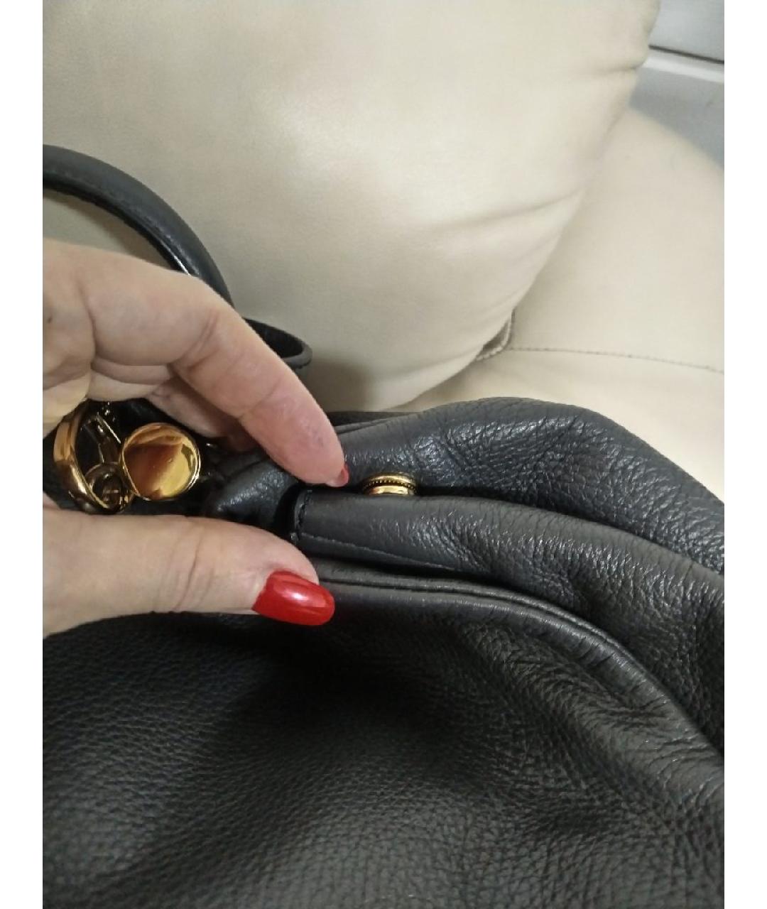 DOLCE&GABBANA Антрацитовая кожаная сумка через плечо, фото 7