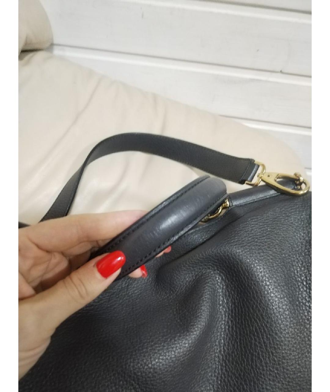 DOLCE&GABBANA Антрацитовая кожаная сумка через плечо, фото 5