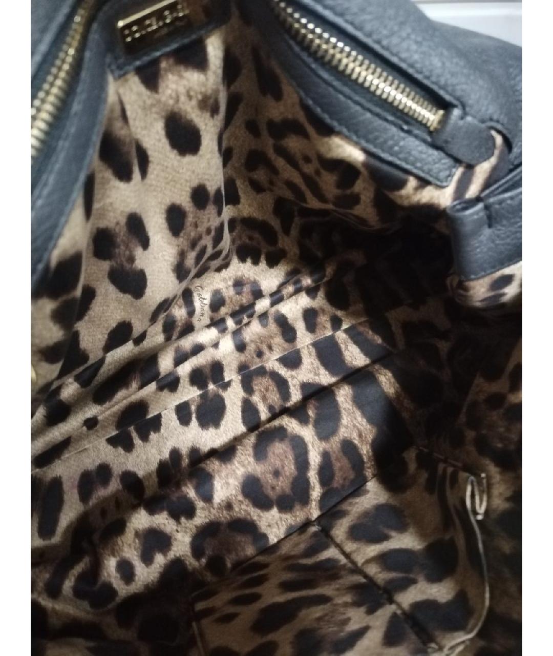 DOLCE&GABBANA Антрацитовая кожаная сумка через плечо, фото 8