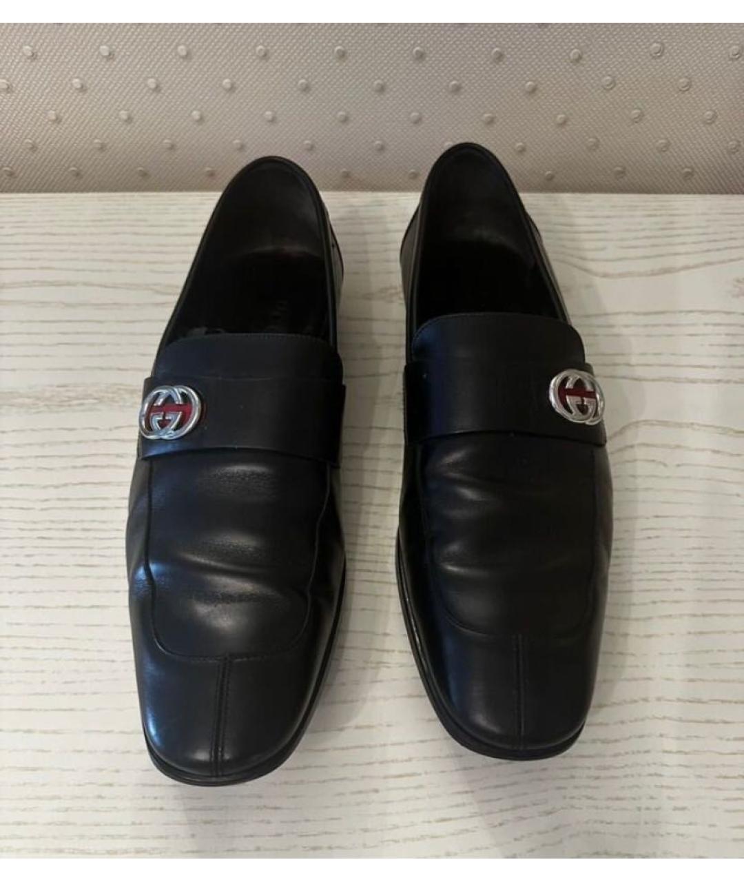 GUCCI Черные кожаные лоферы, фото 2