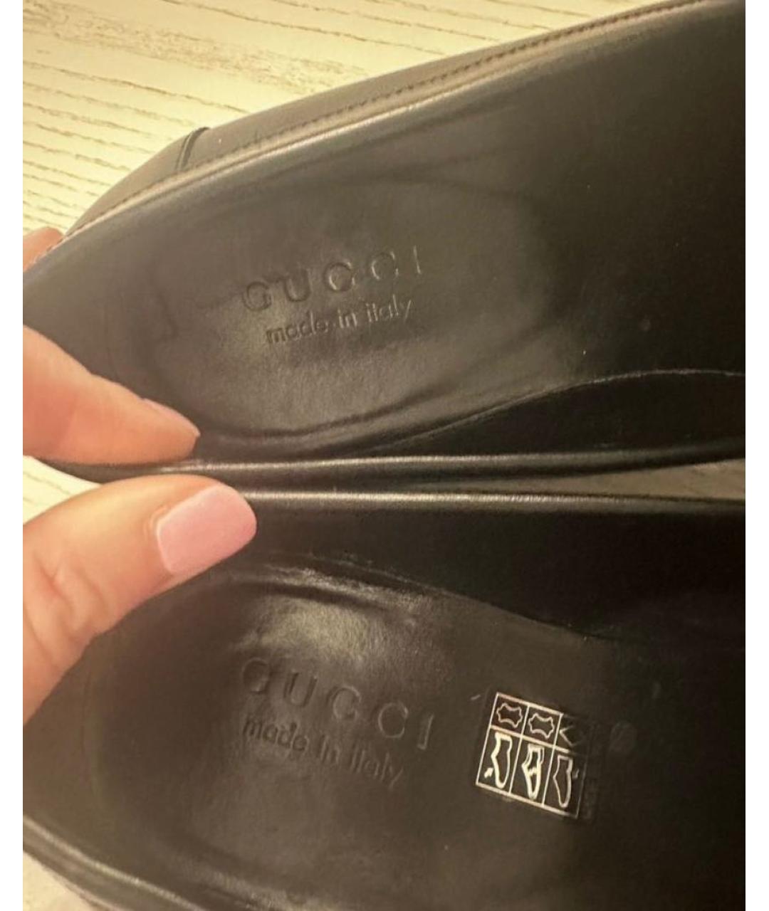 GUCCI Черные кожаные лоферы, фото 7