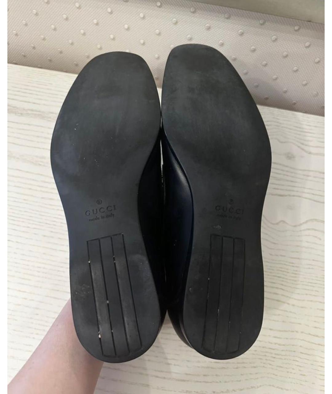 GUCCI Черные кожаные лоферы, фото 4