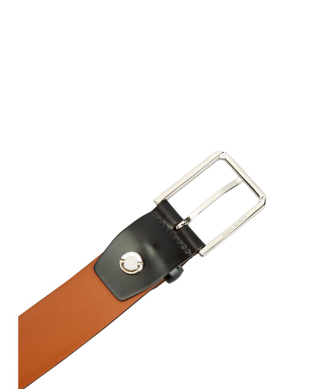 SANTONI Черный кожаный ремень, фото 5