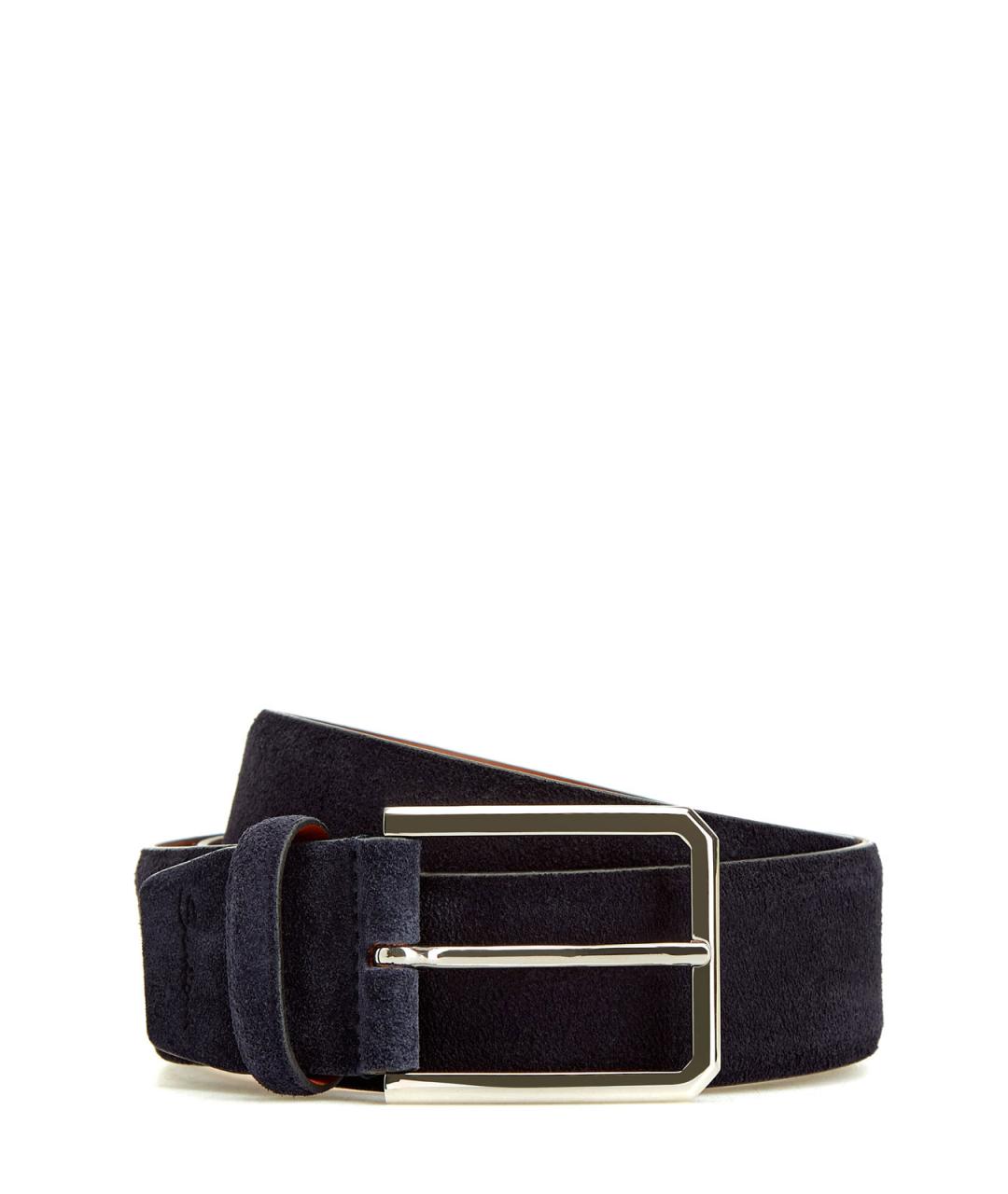 SANTONI Синий замшевый ремень, фото 1