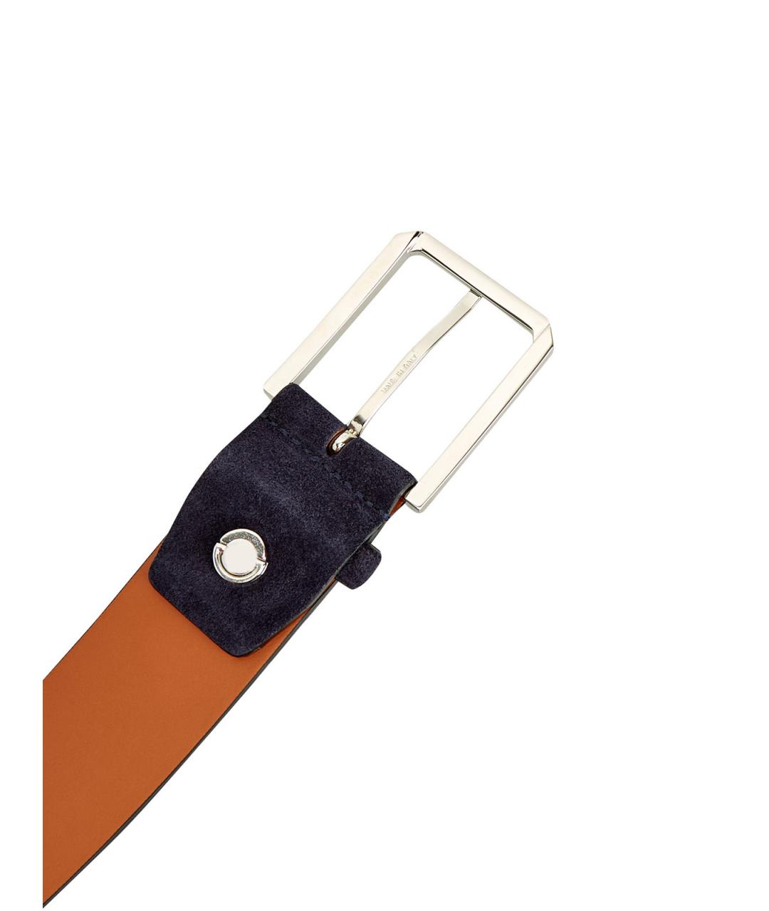 SANTONI Синий замшевый ремень, фото 5