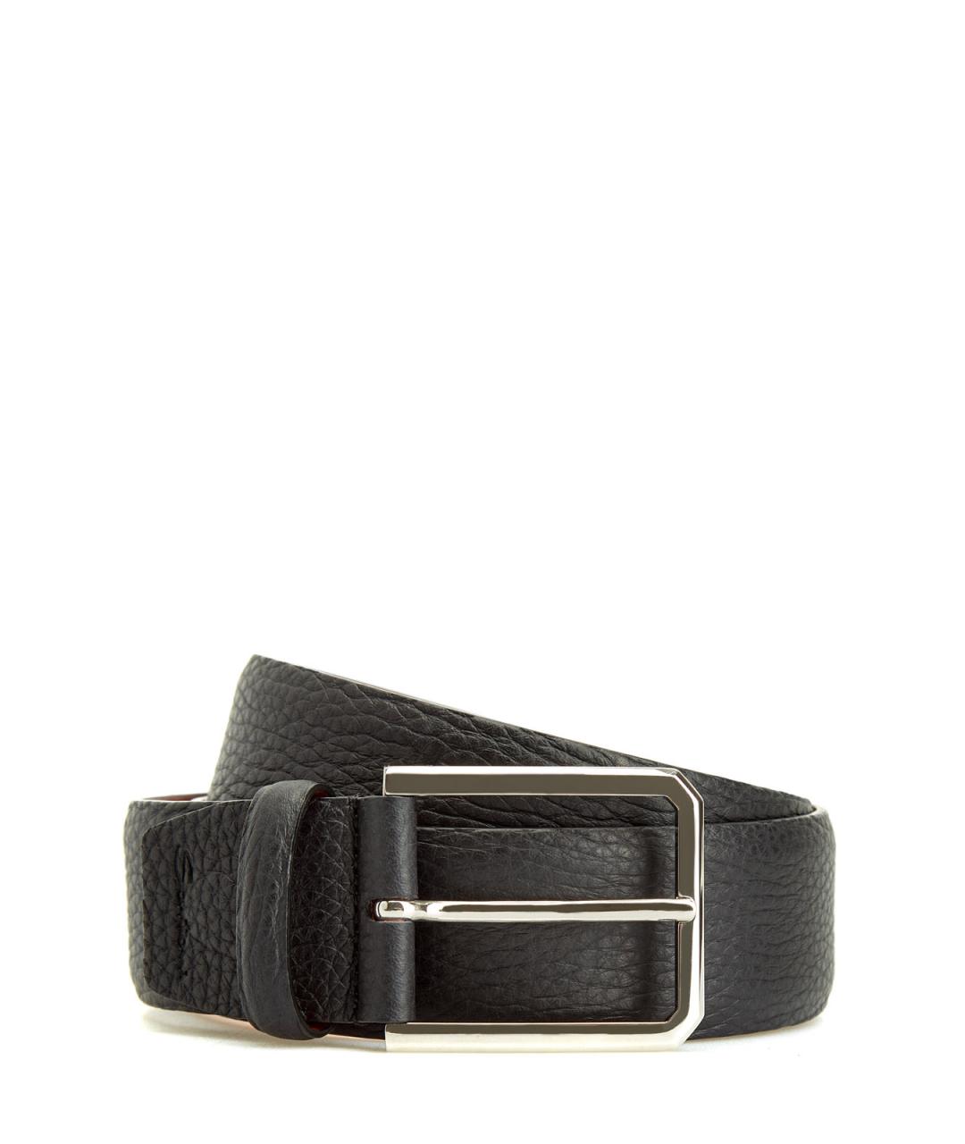 SANTONI Черный кожаный ремень, фото 1