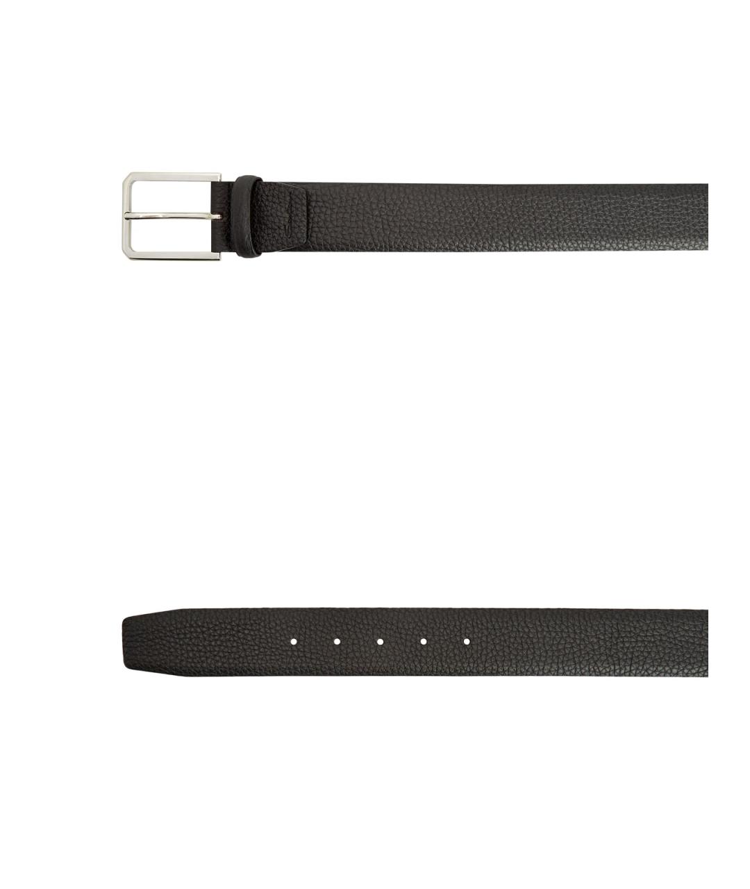 SANTONI Черный кожаный ремень, фото 3