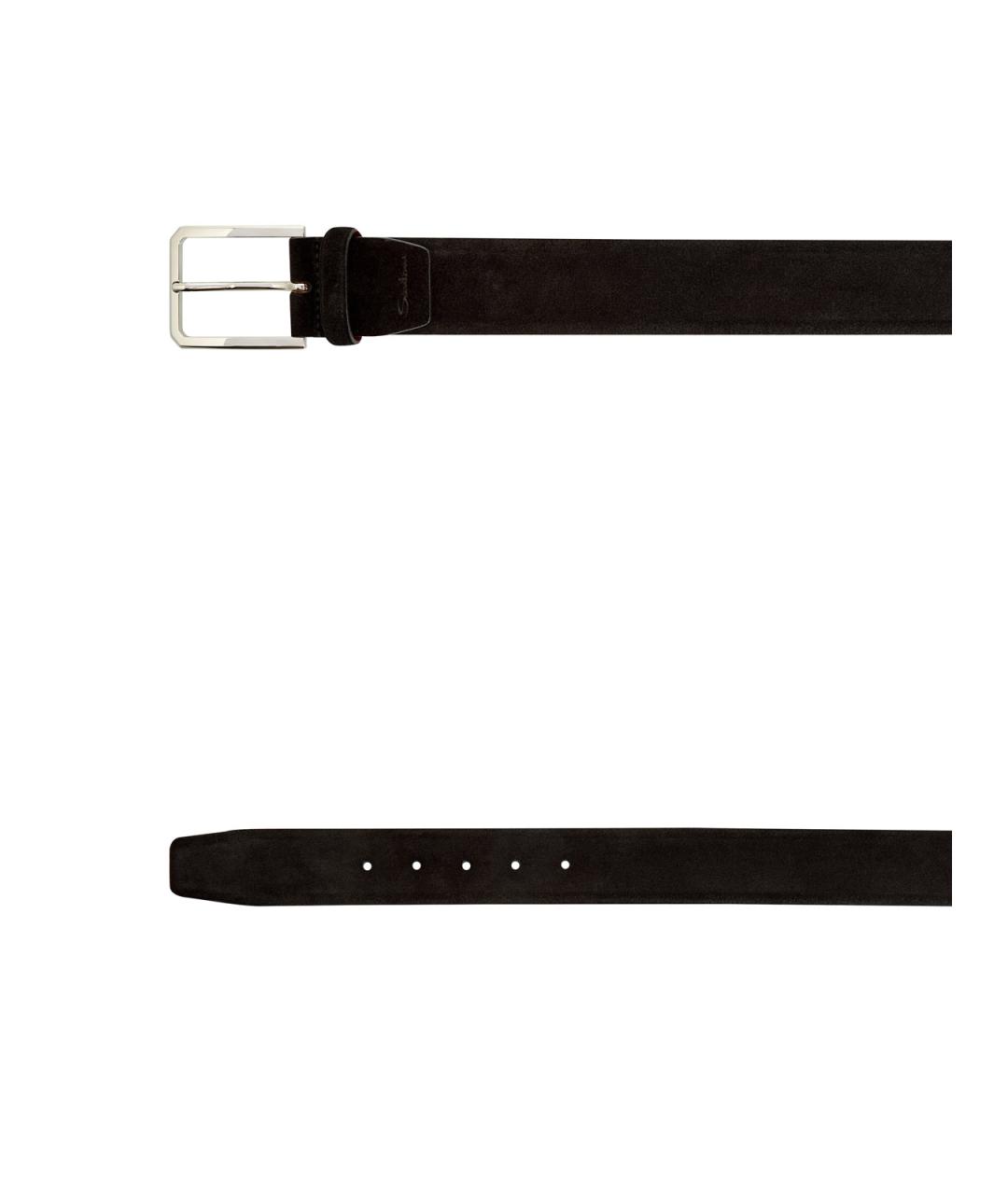 SANTONI Коричневый замшевый ремень, фото 3