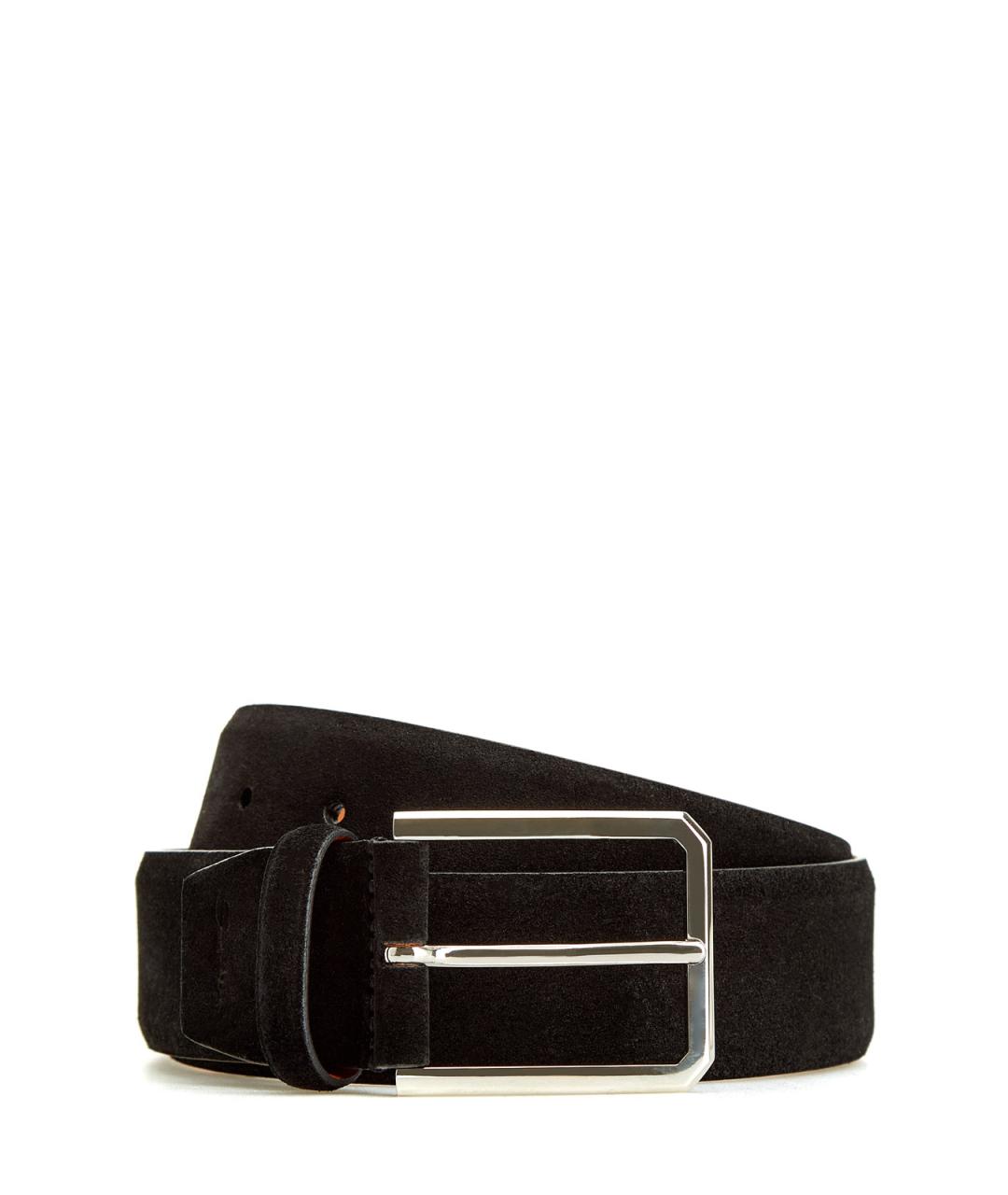SANTONI Коричневый замшевый ремень, фото 1