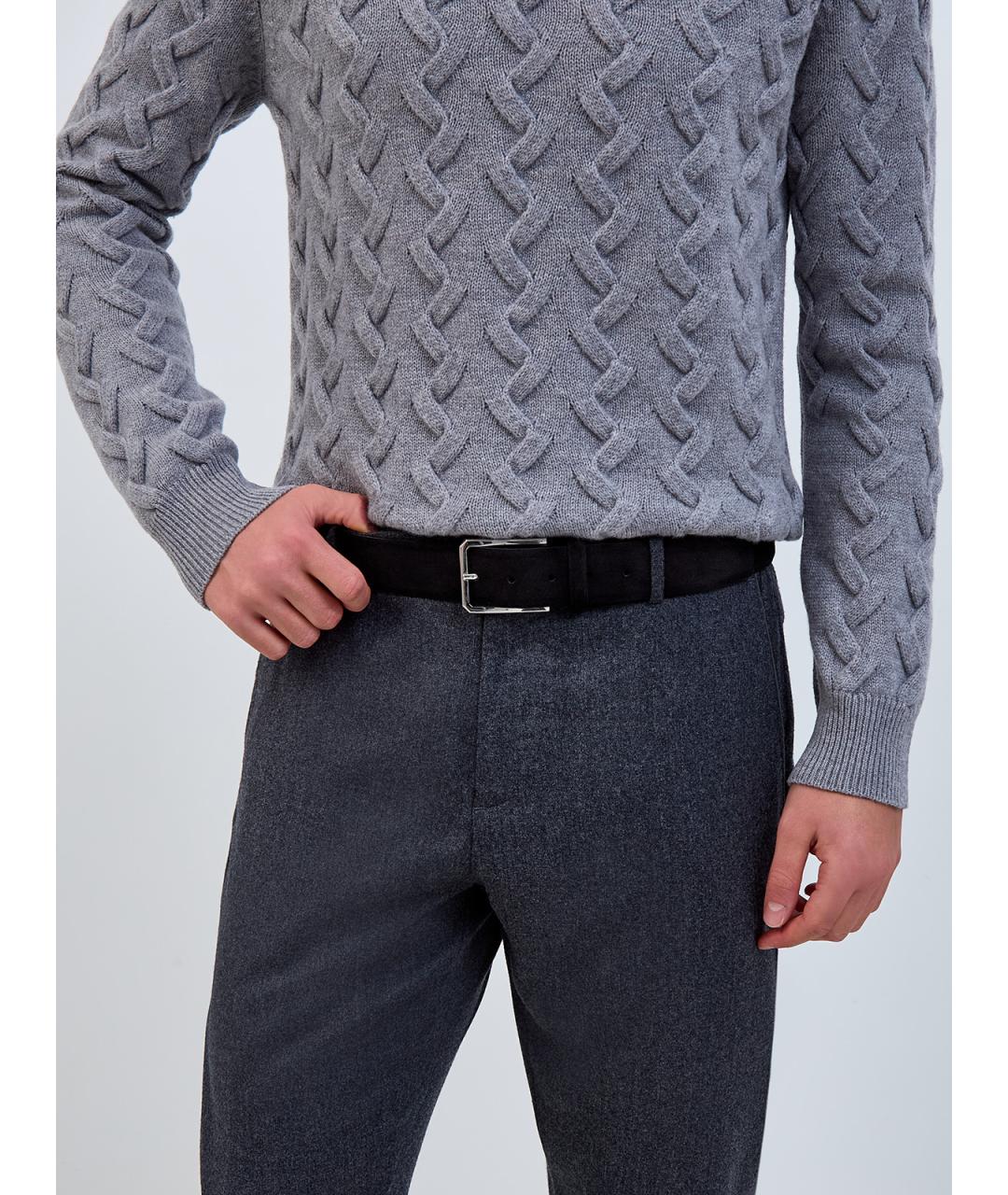 SANTONI Коричневый замшевый ремень, фото 2