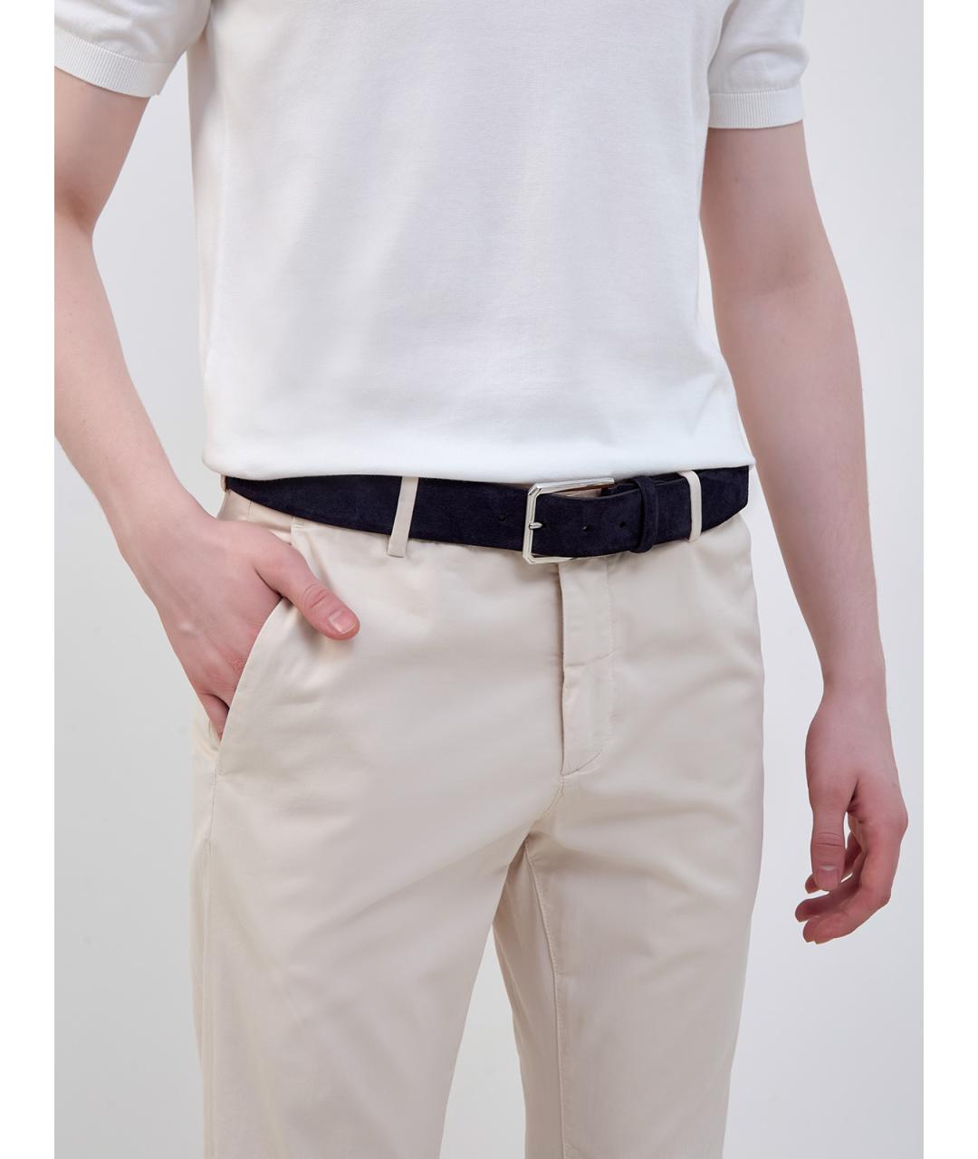 SANTONI Темно-синий кожаный ремень, фото 2