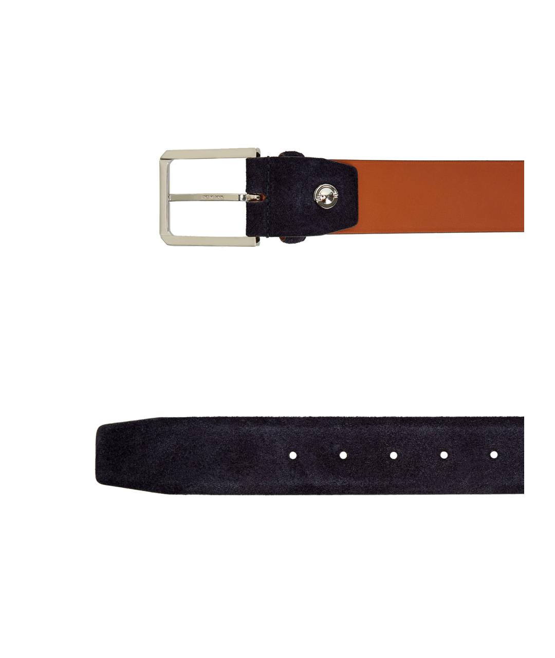 SANTONI Темно-синий кожаный ремень, фото 3