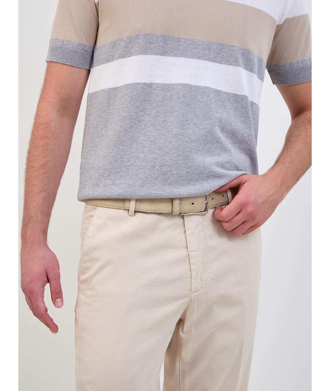 CANALI Бежевый кожаный ремень, фото 2