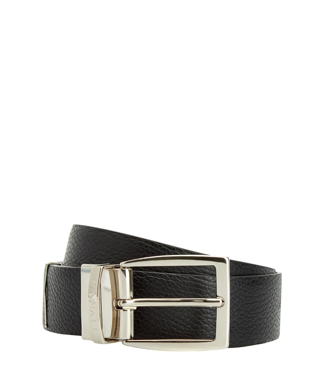 CANALI Черный кожаный ремень, фото 1