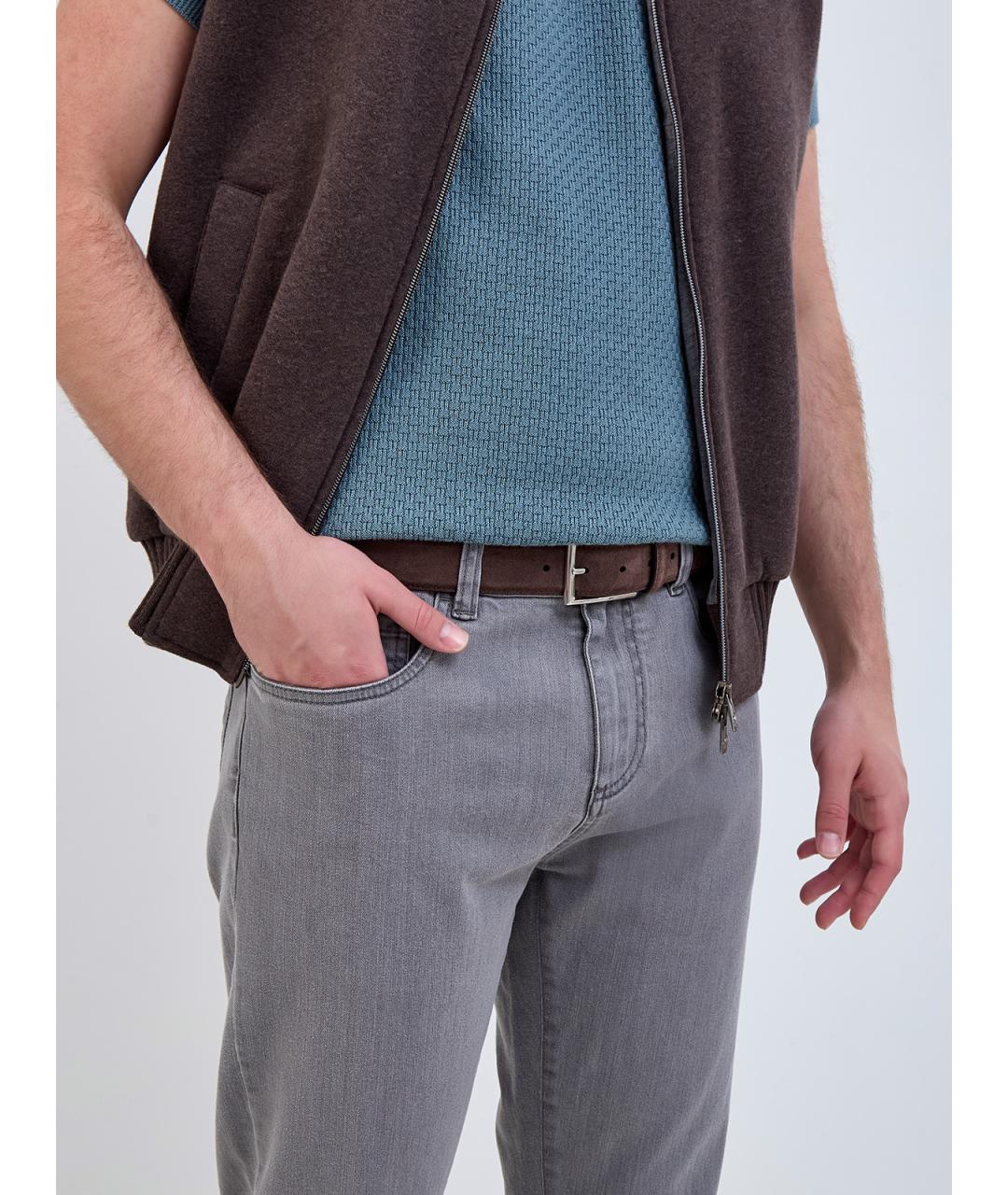 CANALI Коричневый замшевый ремень, фото 2