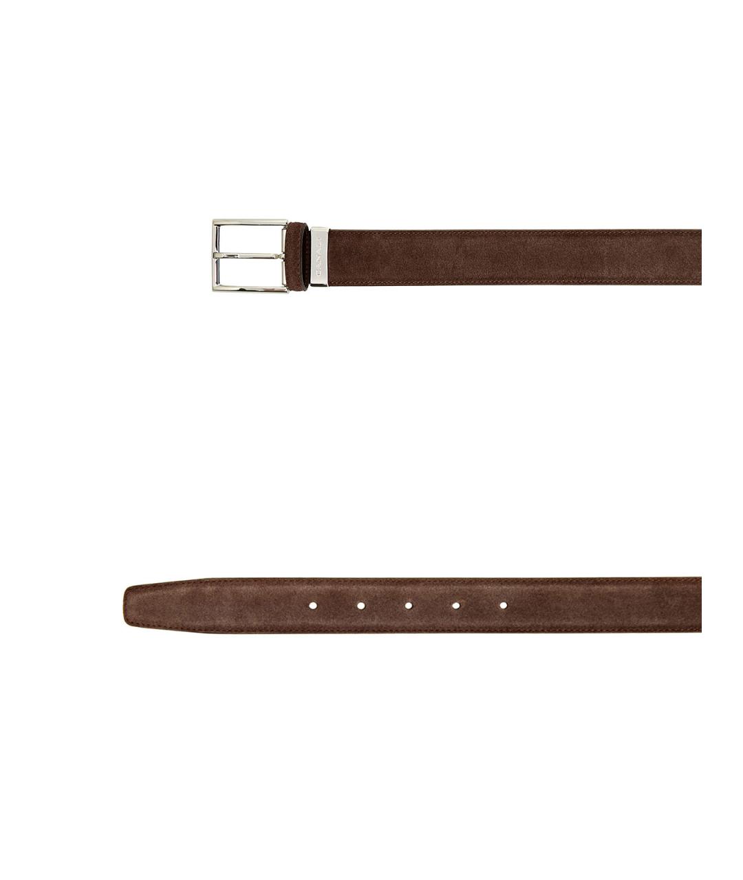 CANALI Коричневый замшевый ремень, фото 3