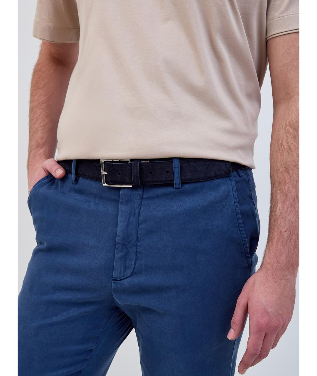 CANALI Темно-синий замшевый ремень, фото 2