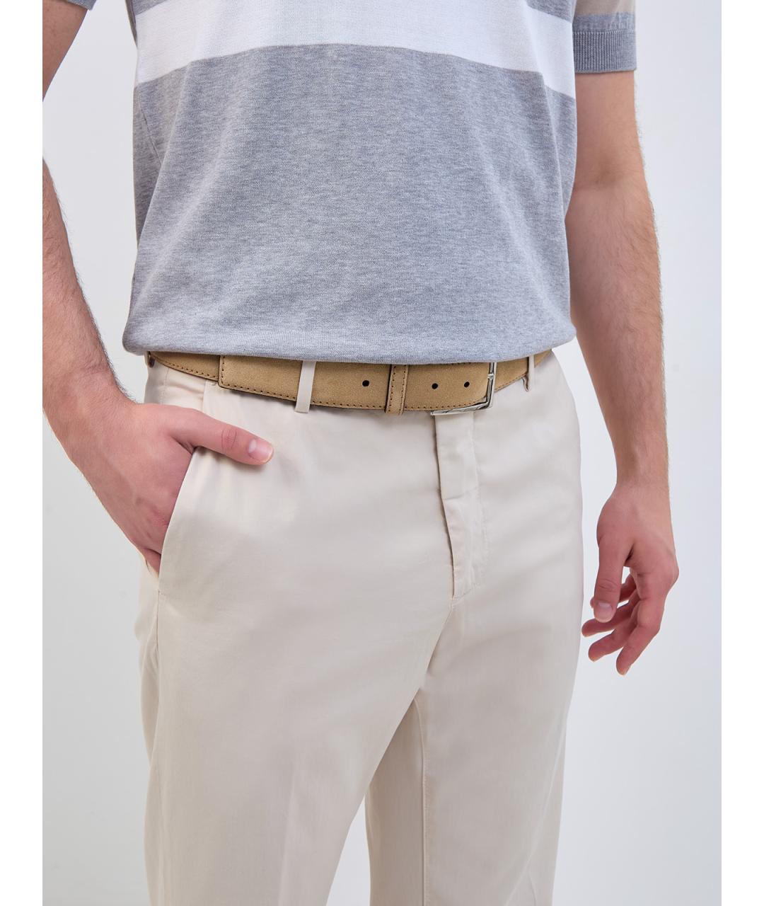 BARRETT Бежевый замшевый ремень, фото 2