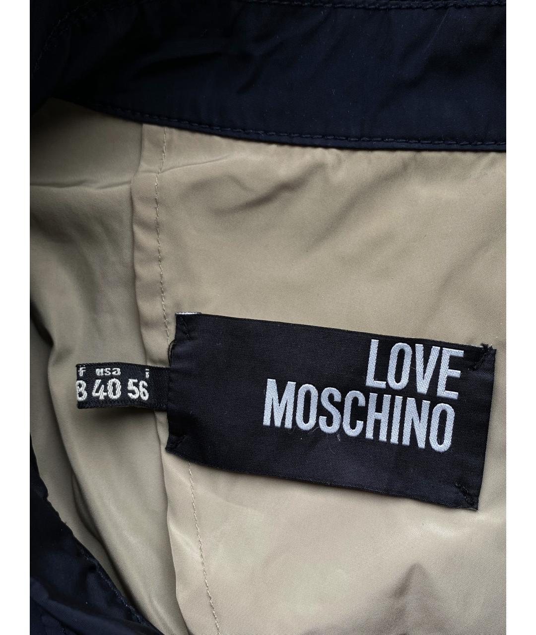 LOVE MOSCHINO Темно-синяя полиэстеровая куртка, фото 9